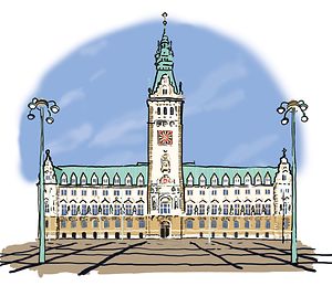 Das Rathaus in Hamburg