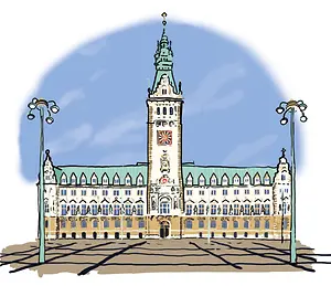 Das Rathaus in Hamburg